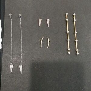 Fashion earring bundle.  Silver, gold and rose gold